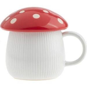 Amanita Mushroom Coffee Mug with Lid ☕️ 🍄